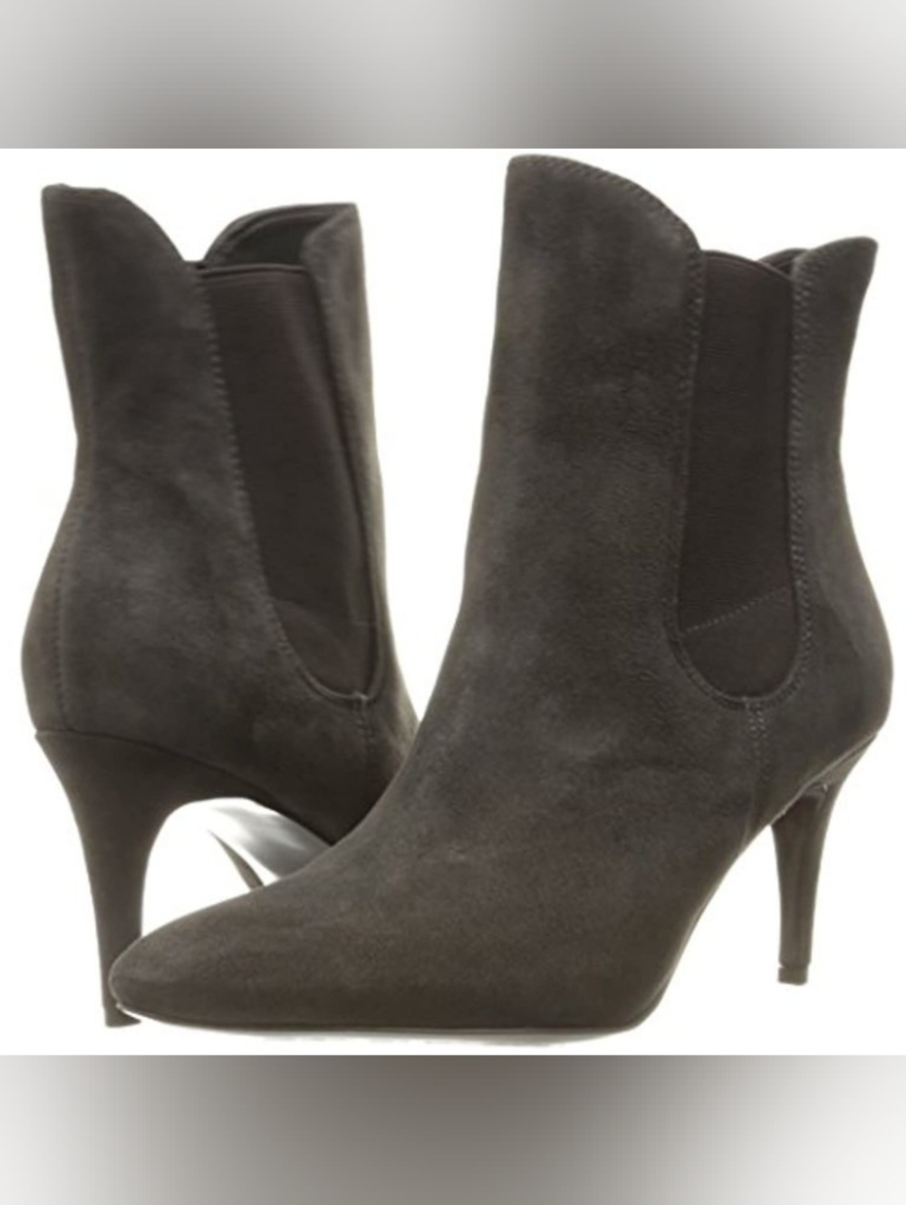 Lauren Ralph Lauren Dark Gray Suede Ankle Booties